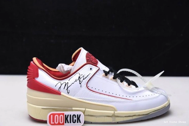 1st Kicks Shoes White SP Low DJ4375-106 Off-White Jordan Red Retro 2 0823